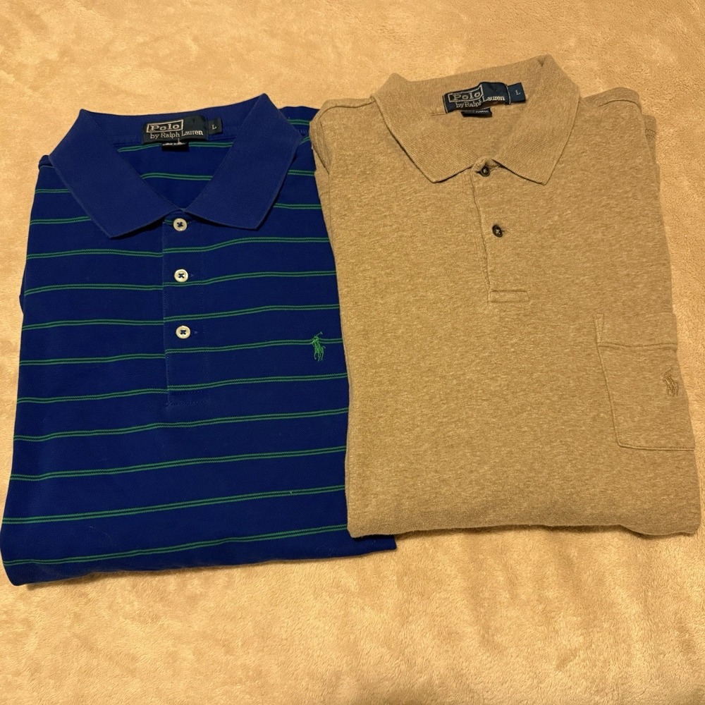 Polo Ralph Lauren Long Sleeve 1/4 Button Polo Shirts Lot of 2